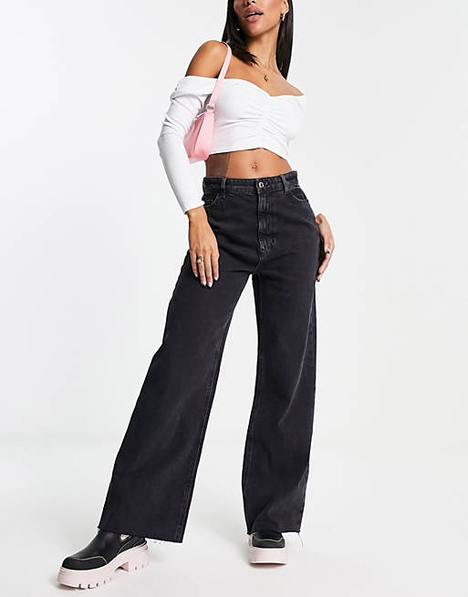 Femme Jeans | New Look - Jean dad ample - Noir - BOH9000