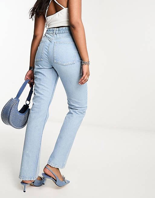 Femme Jeans | DESIGN - Jean droit style années 90 - Bleu clair - AIB3698