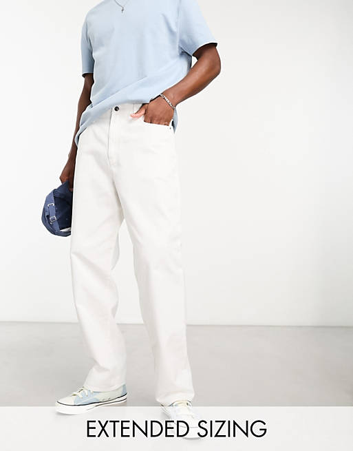 Homme Jeans | Armani Exchange - Jean baggy à empiècements en jersey - Blanc - GNJ8379